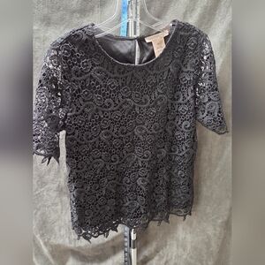 Philosophy Intricate Black Lace Blouse